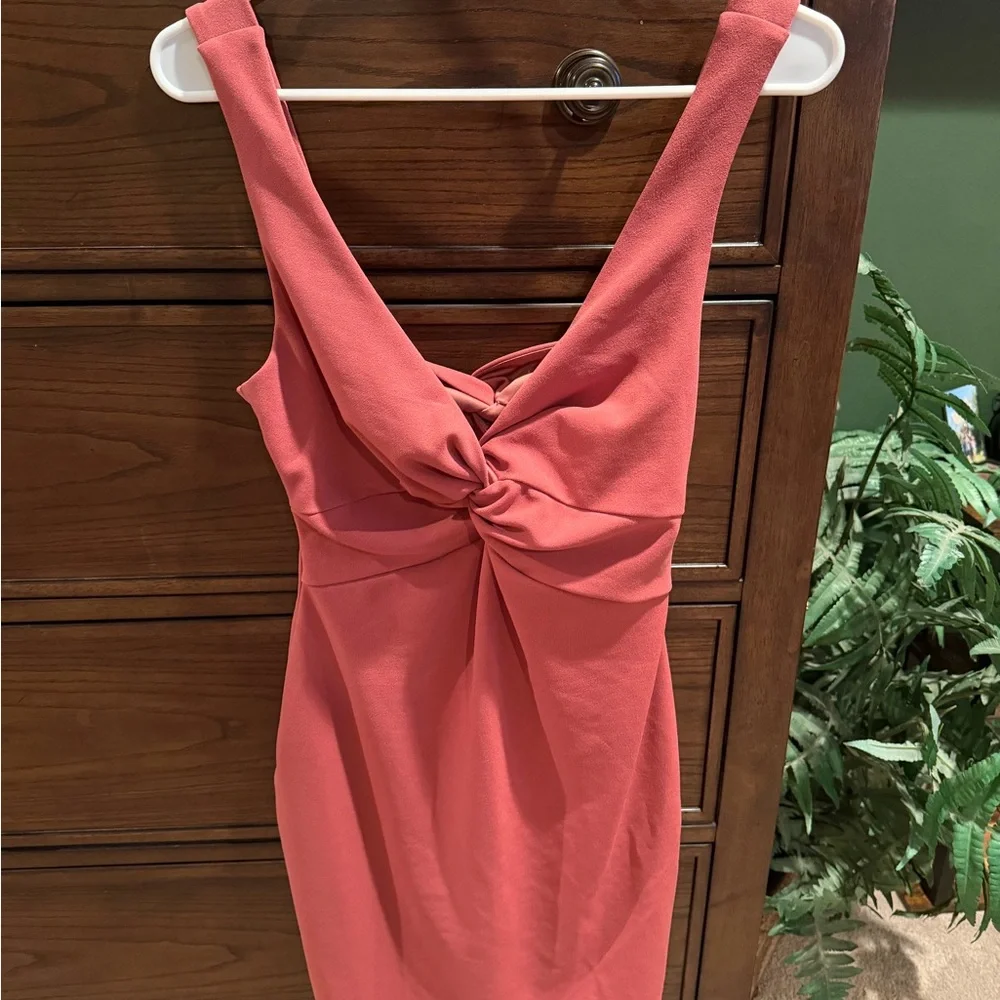 Must Be a Twist of Fate Dusty Rose Bodycon Mini Dress - Picture 1 of 5
